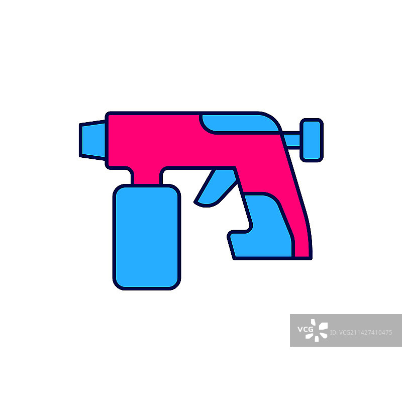 描边填充喷枪图标图片素材