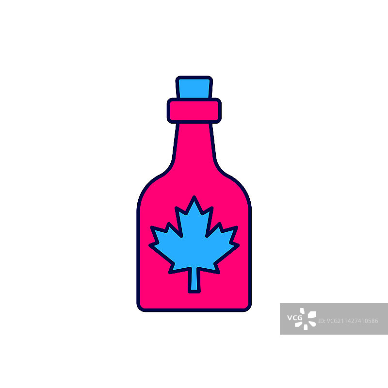 枫糖浆瓶子轮廓图标图片素材