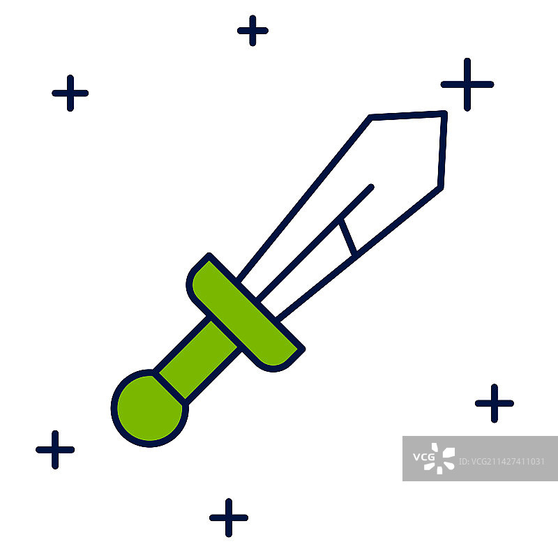 中世纪剑轮廓图标图片素材