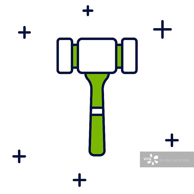 填充轮廓的拍卖锤图标图片素材