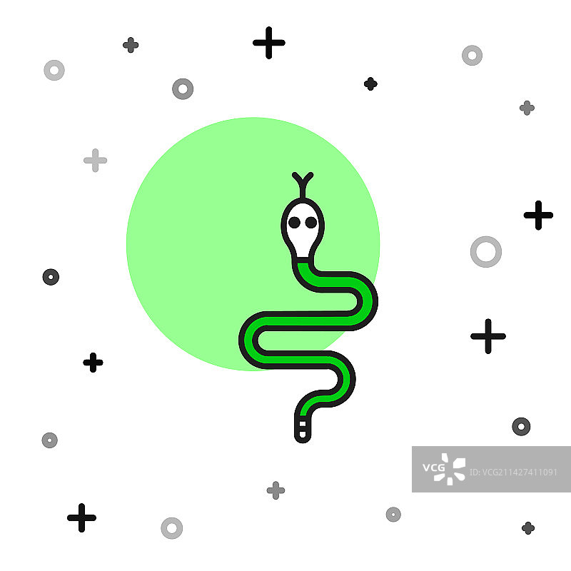 白色背景上的蛇轮廓图标图片素材