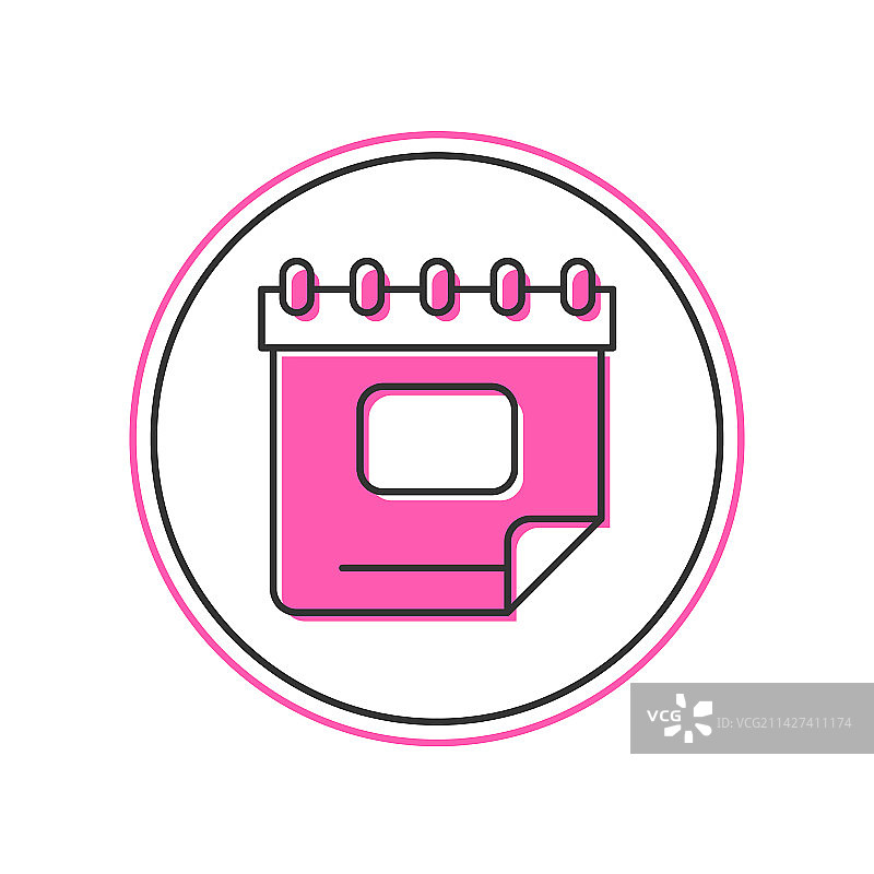 白色背景上的日历轮廓图标图片素材