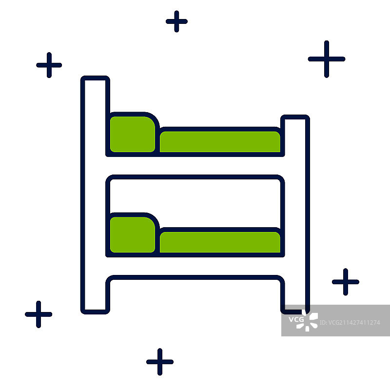 双层床图标填充轮廓图片素材