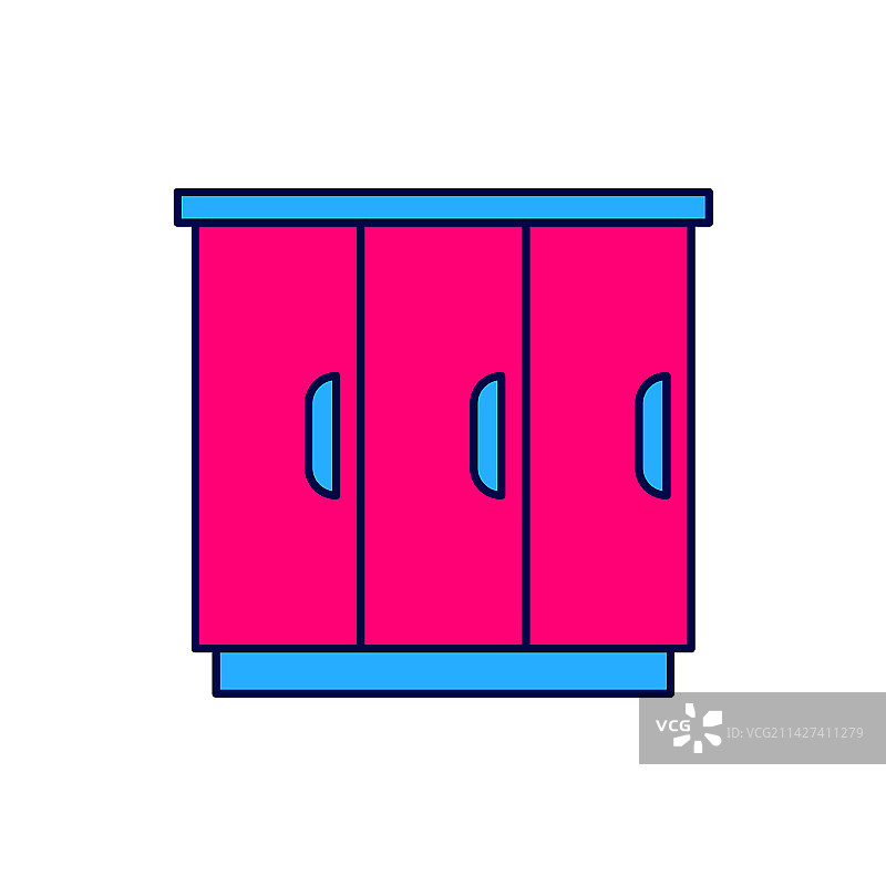 白色背景上的衣柜轮廓图标图片素材