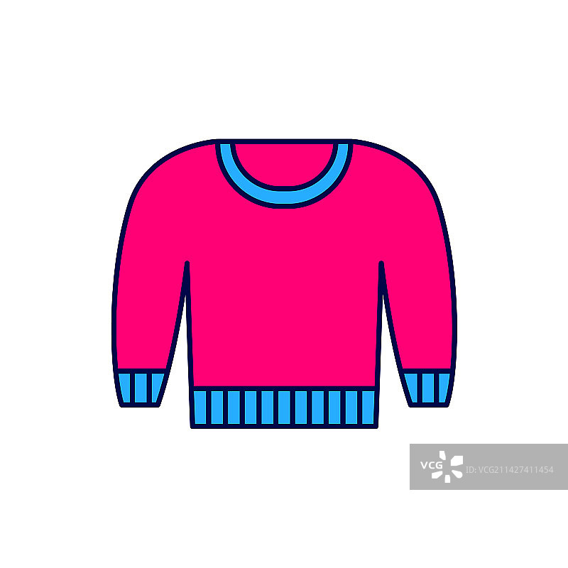 白色背景上的毛衣轮廓图标图片素材