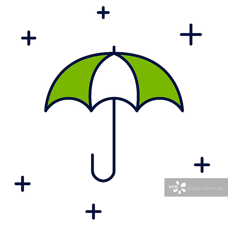 白色背景上的雨伞轮廓图标图片素材