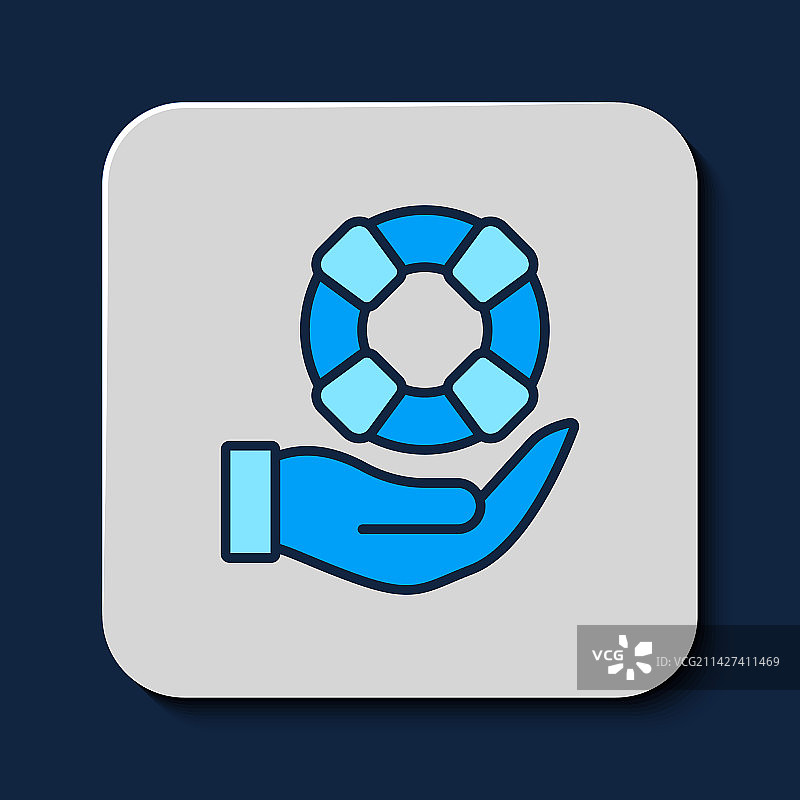 手持救生圈轮廓图标图片素材