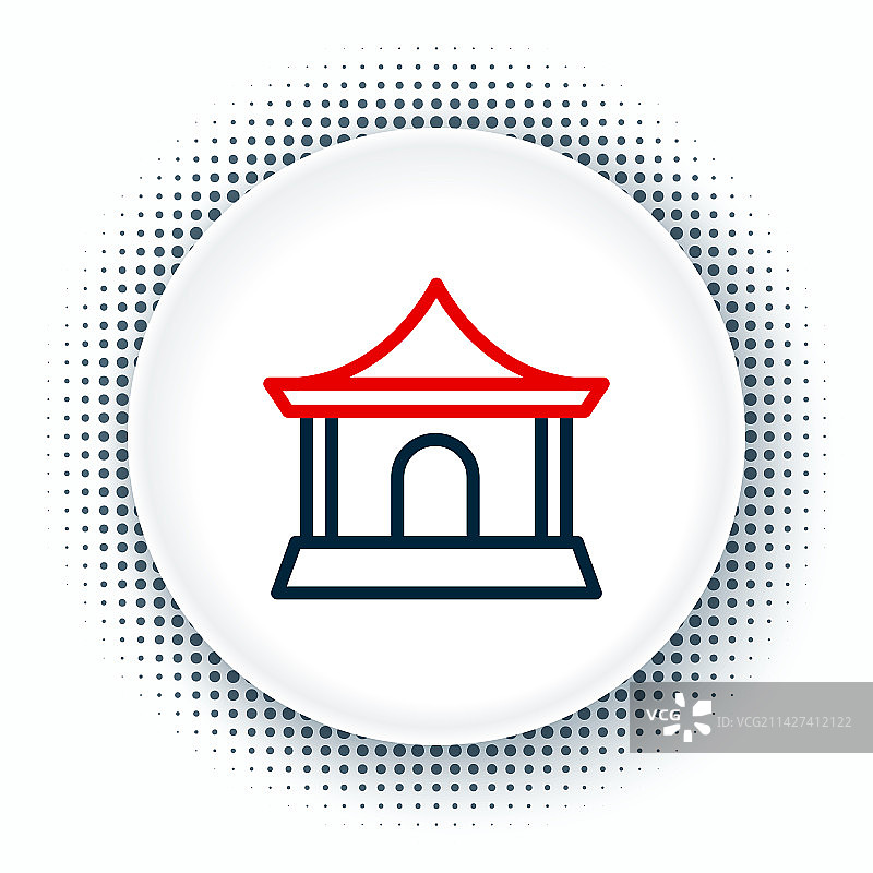 线条中国传统房屋图标图片素材
