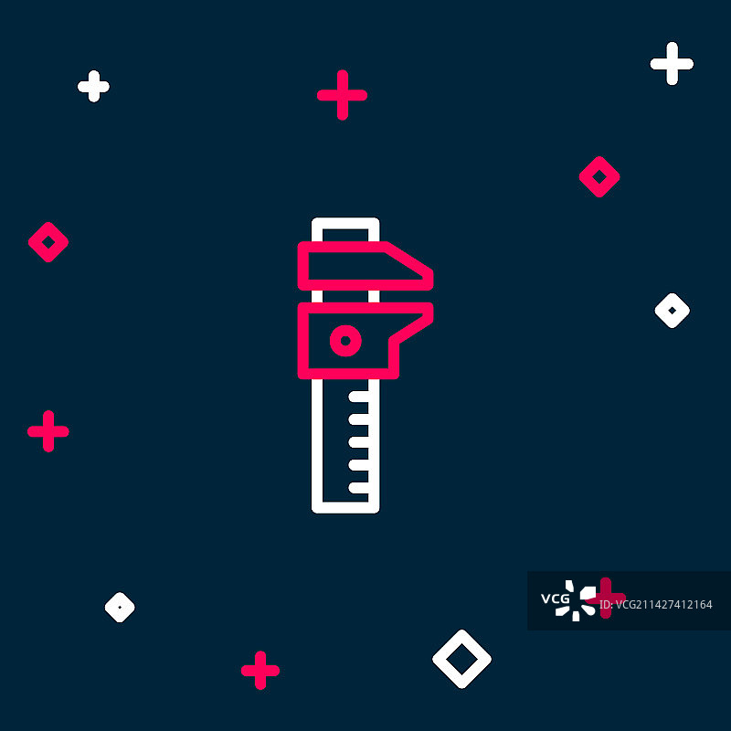 线条卡尺和刻度图标图片素材