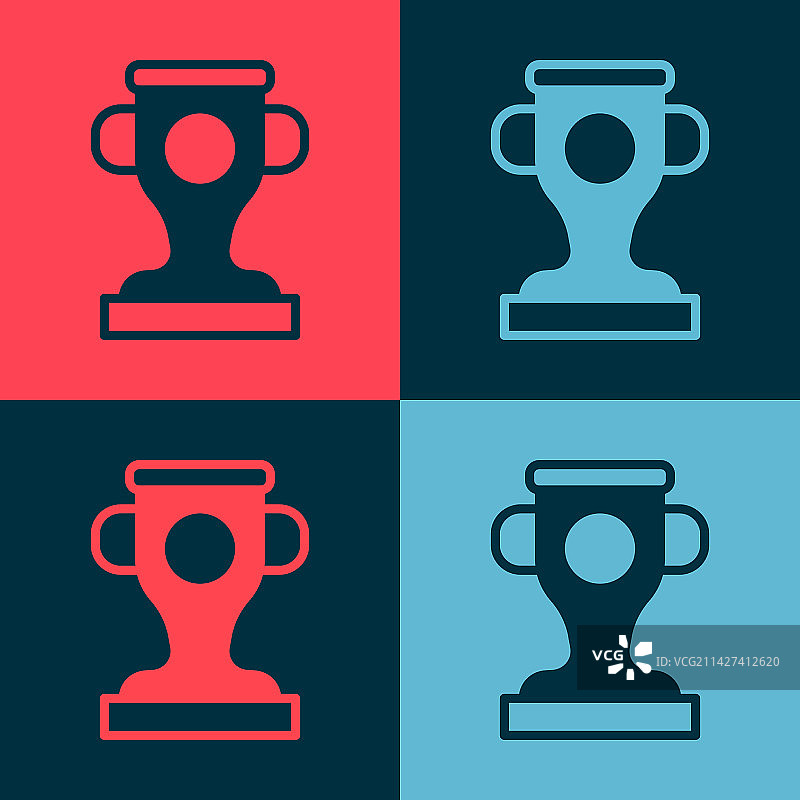 彩色波普艺术奖杯图标图片素材