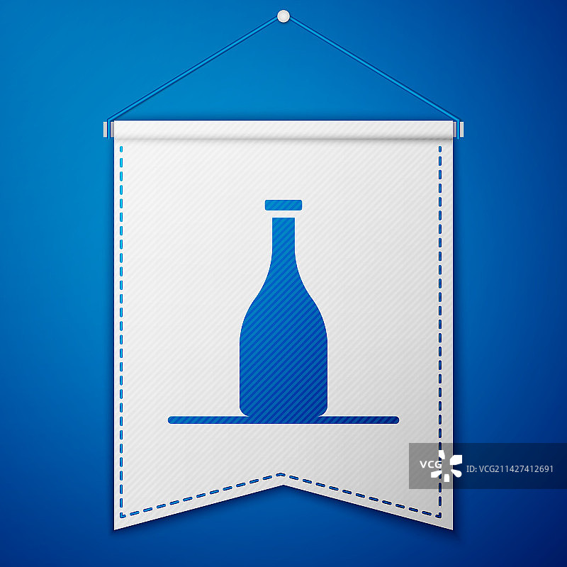 蓝色葡萄酒瓶图标，蓝色背景图片素材