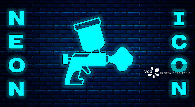 发光的霓虹灯喷漆枪图标图片素材