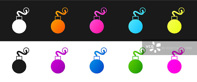 黑色背景上的炸弹爆炸图标素材图片素材