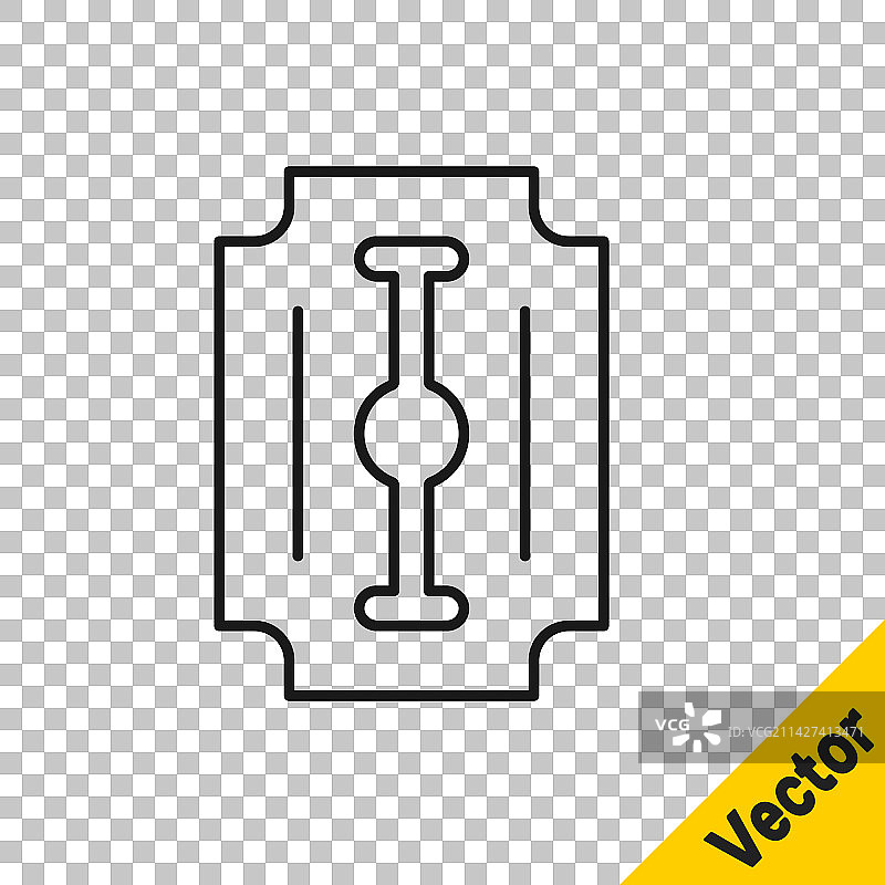 黑色线条剃须刀片图标图片素材