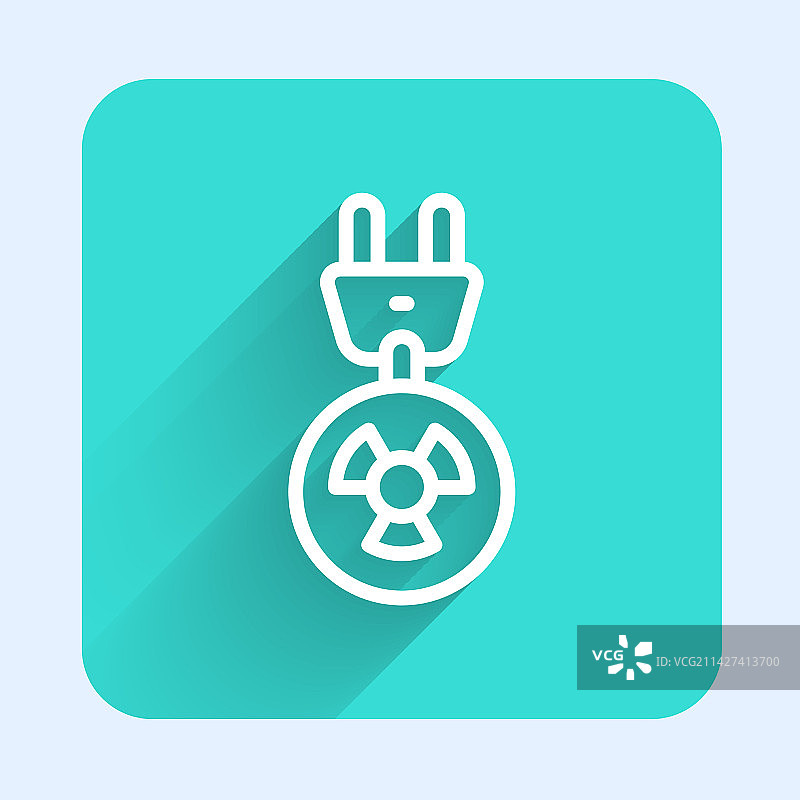 白色线条辐射电源插头图标图片素材