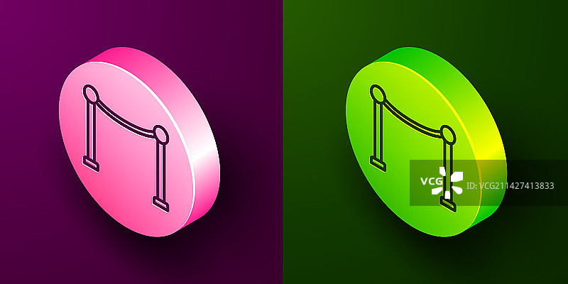 2.5D线条绳索障碍图标图片素材