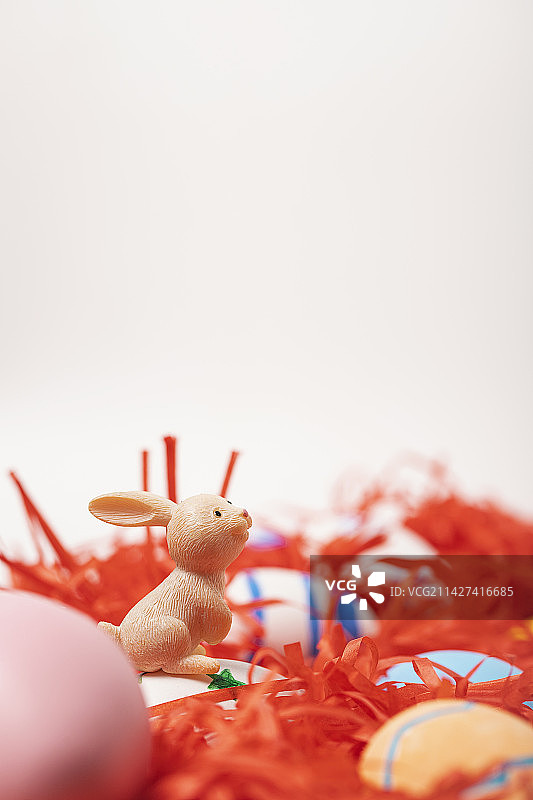 兔子彩蛋复活节白色背景图片素材