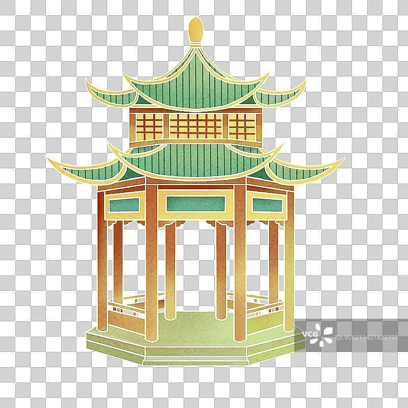 八角亭图片素材
