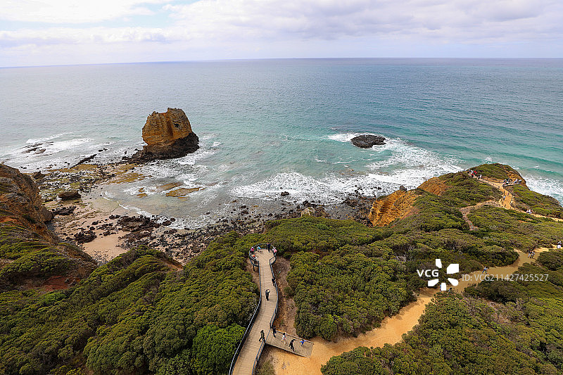 澳大利亚斯普利特角灯塔海景与民居俯瞰图图片素材