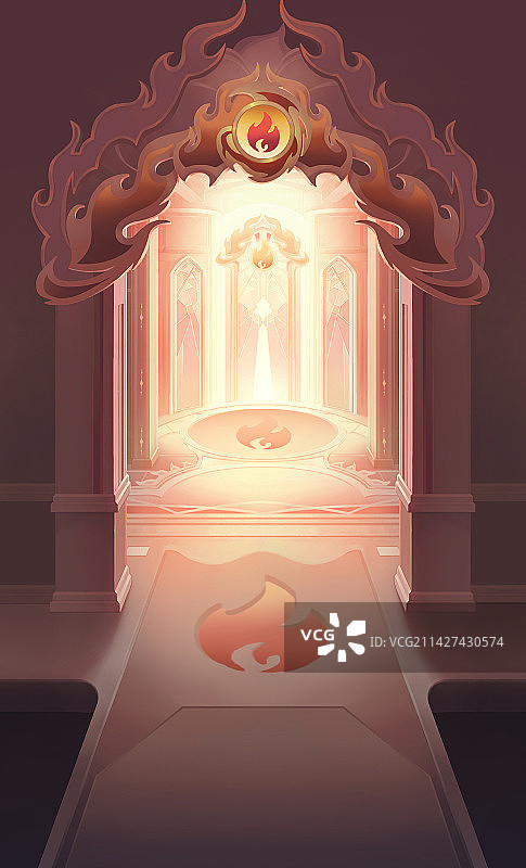 室内空间火焰之门图片素材