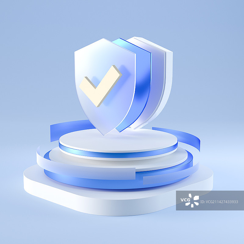 3D科技盾牌图标图片素材