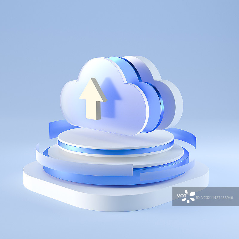 3D科技上传云端图标图片素材