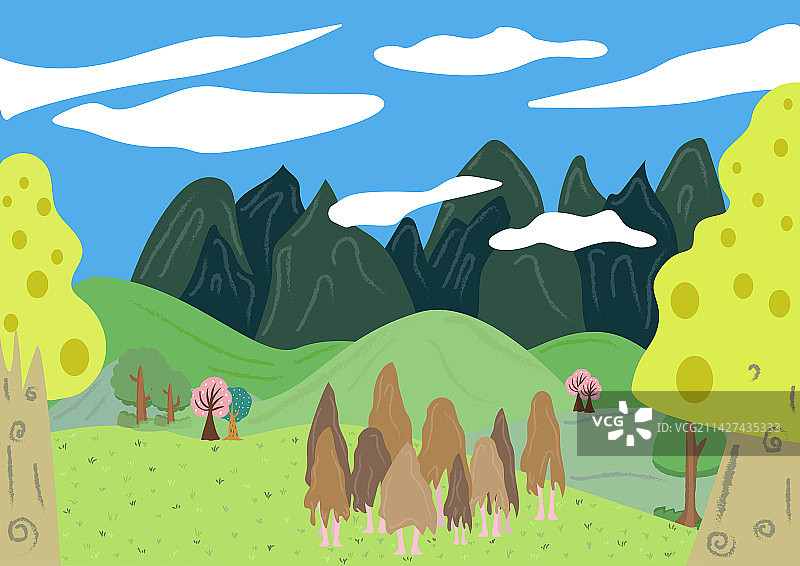 哈尼族神话故事插画图片素材