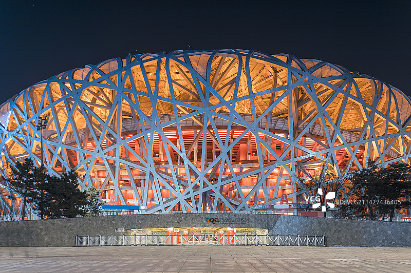 北京市奥利匹克公园烟花秀图片素材