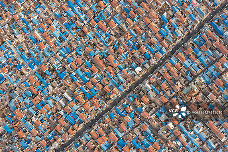 山东菏泽曹县老城区航拍图片素材