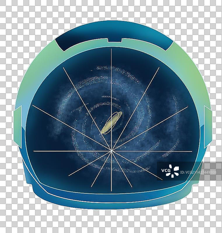 显示出银河系全景的宇航员头盔图片素材