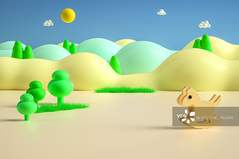 3D渲染的母婴类场景背景图片素材