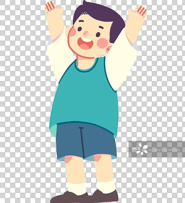 儿童节手绘卡通欢快的儿童图片素材