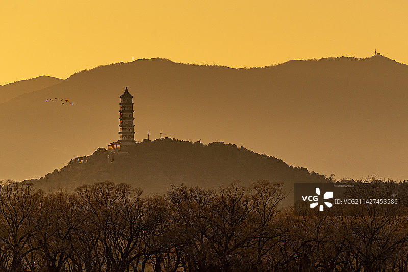 颐和园落日余晖图片素材