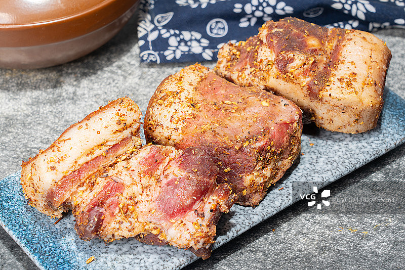 农村土菜腌肉咸肉图片素材