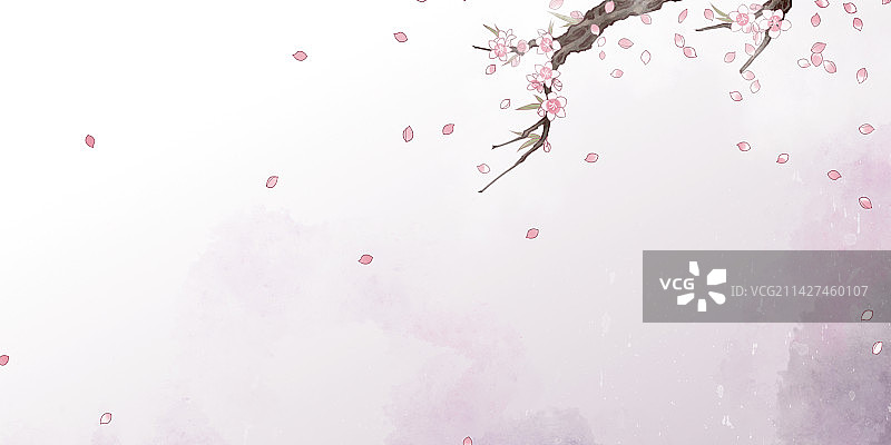 春天浅色桃花背景图片素材