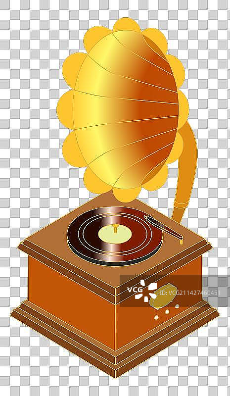 留声机扁平风插画png图片素材