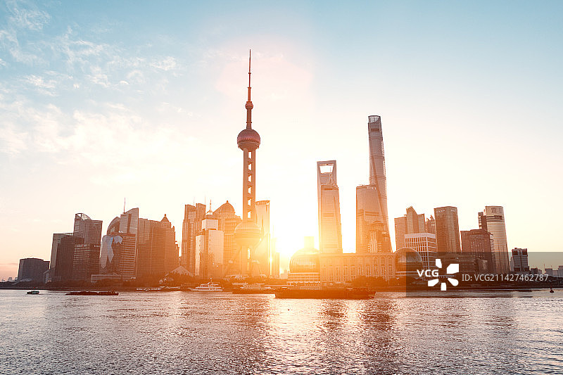 上海城市天际线夜景图片素材