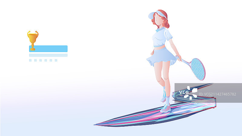 女孩在打网球运动插画图片素材