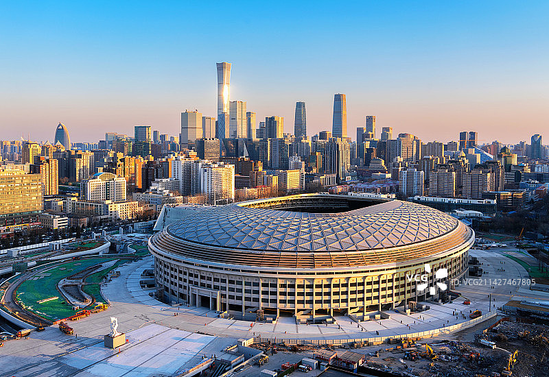 北京工体和国贸金色时刻图片素材