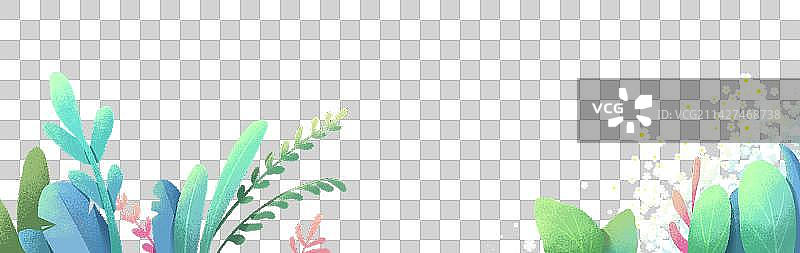手绘花草植物透明免抠PNG图片素材