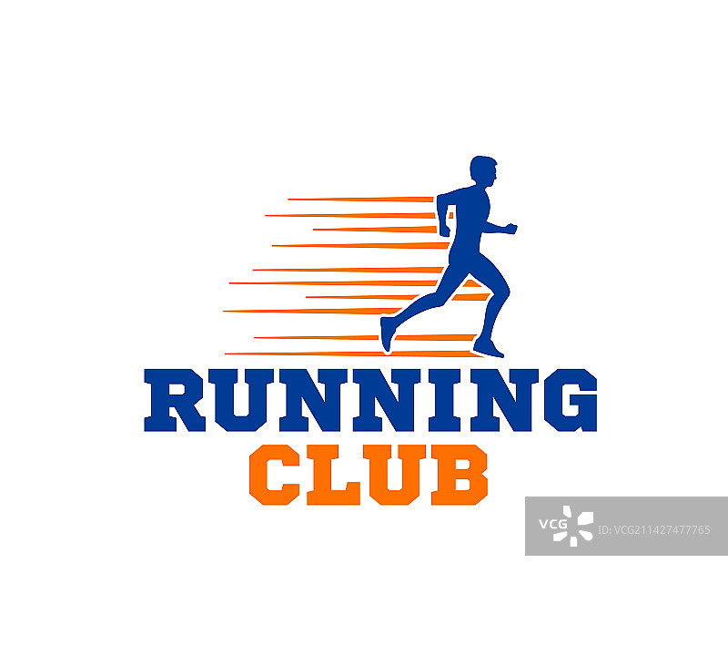 跑步俱乐部图标慢跑运动符号或标志图片素材
