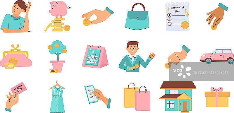 金融规划图标集图片素材