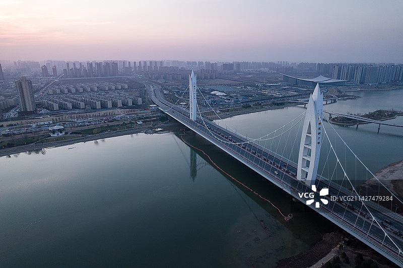 西安灞河元朔大桥图片素材