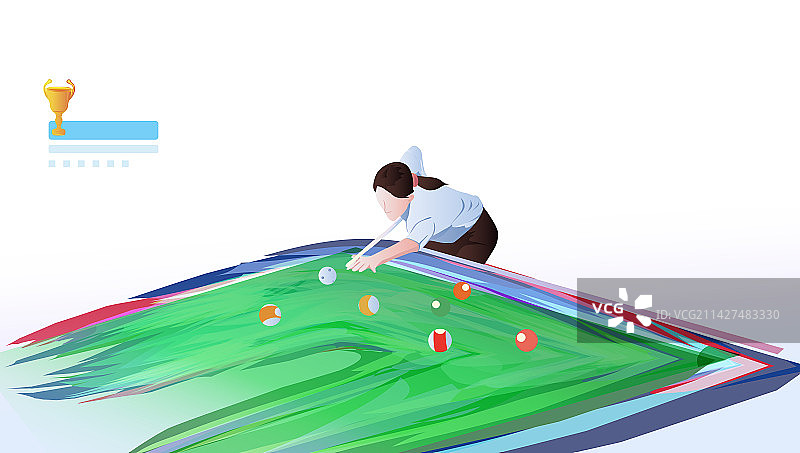 美女在打台球比赛插画图片素材