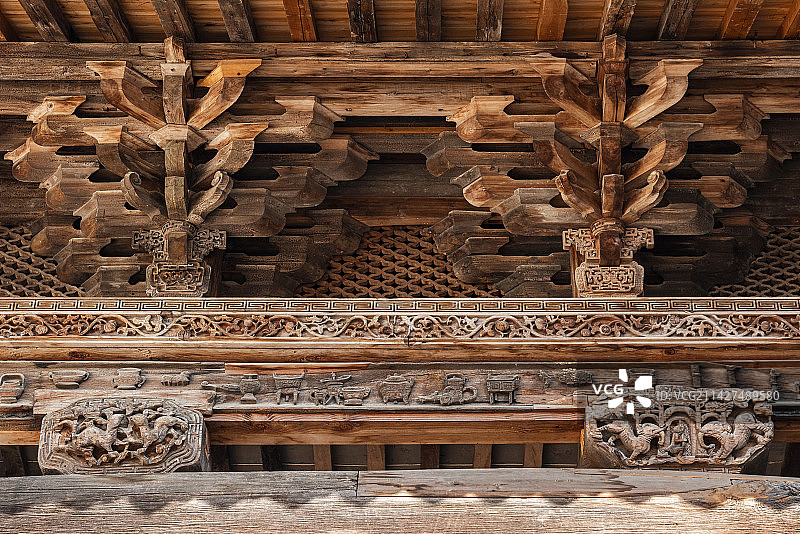 安徽黄山南屏古村中国古建筑景观图片素材