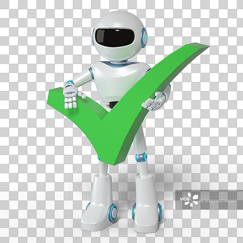 3D渲染的卡通机器人造型图片素材