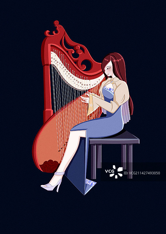 《琴·箜篌》图片素材
