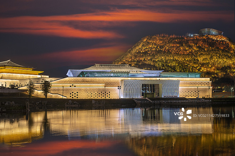 宜宾城市风光——竹文化博物馆之夜图片素材