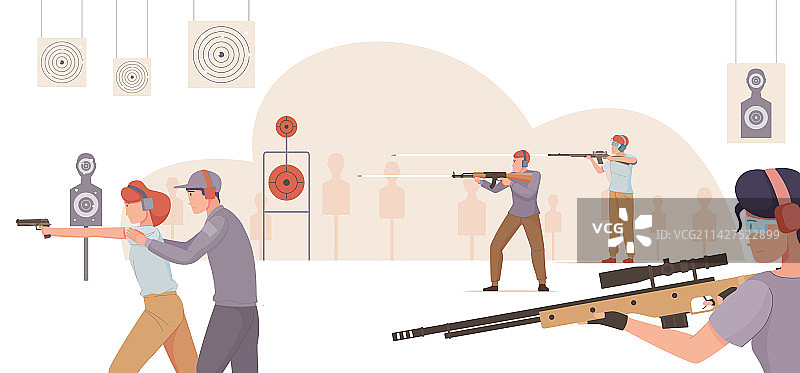 射击场场景构图图片素材