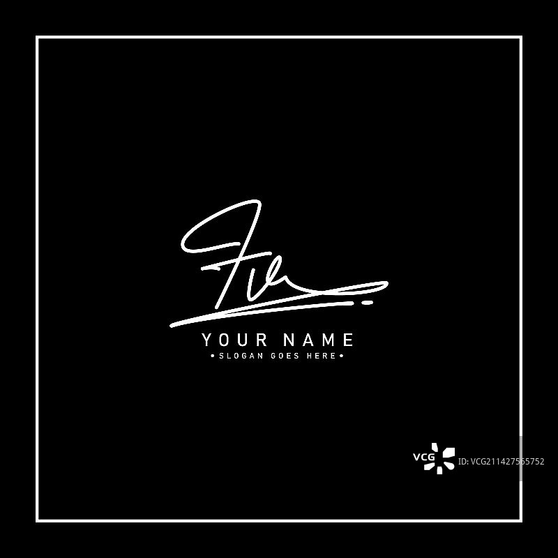 FV首字母签名Logo模板图片素材